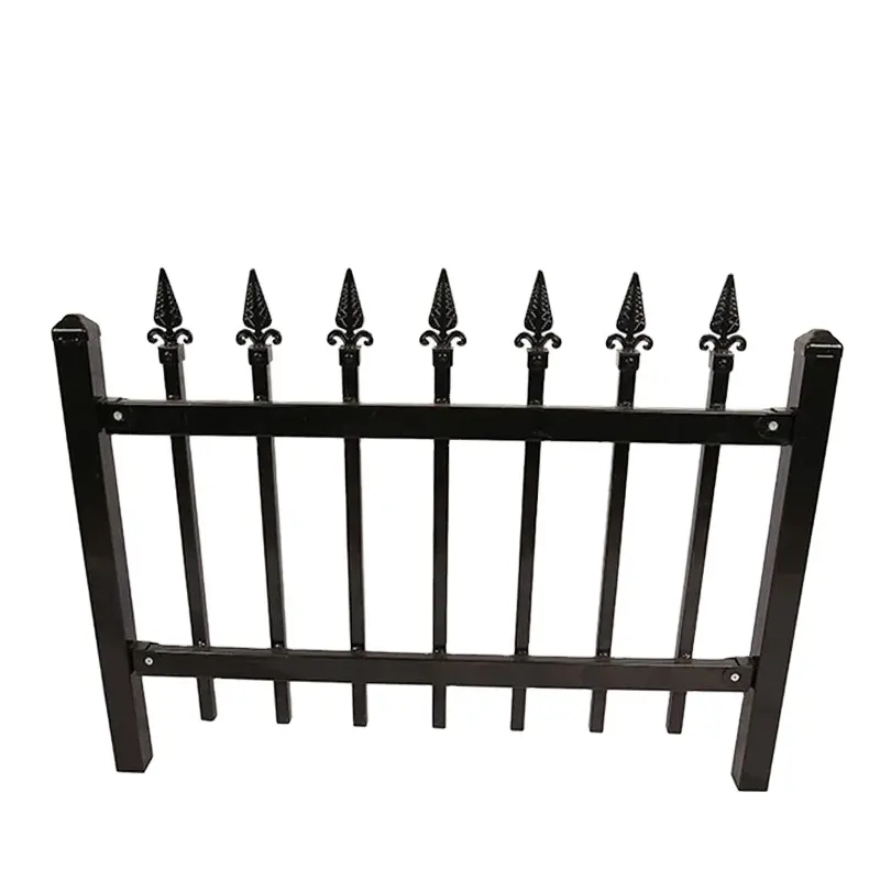 Spear Top Galvanized Steel Wrought Iron Fence Rust Fencing, Trellis & Gates Tubular PICKET Fence Carbon Steel Metal White Pallet