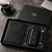 Ensemble cadeau de carnet en cuir de luxe avec stylo et bouteille d'eau, logo personnalisé, cadeaux d'entreprise