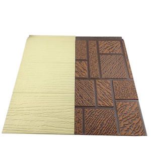 Beige Oak + coklat muda Roller pasir ubin pola mosaik merah PU panel dinding Sandwich tahan cuaca eksterior pelapis - Product Image 2