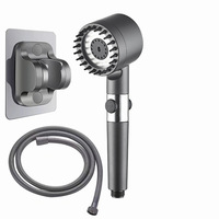 Ensemble de Douche 4-en-1 en Plastique ABS Haute Pression, Finition Chrome Poli, Accessoires de Salle de Bain en Céramique, Modes Jet Doux et Pluie Filtrée