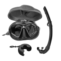 Monture de caméra Lunettes de chasse sous-marine à faible volume Masque de plongée gratuit Ensemble de tuba avec étui Eva