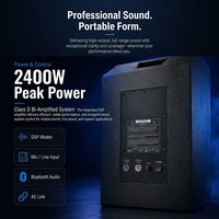 Système de sonorisation colonne active 15 pouces 2400W de puissance de pointe avec contrôle DSP et Bluetooth MP3 TWS