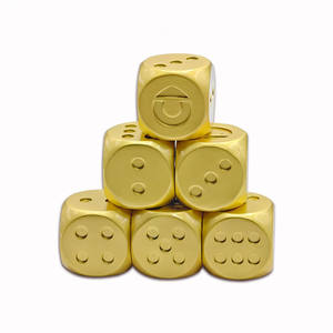 2026 Venta al por mayor de fábrica, dados de metal personalizados de <span class=keywords><strong>6</strong></span> caras con logotipo personalizado, dorados, de precisión, para juegos de acción y toma de decisiones, a granel - Product Image 2