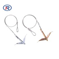 Accessoires d'ancrage au sol pliables à double couche de type corde, avec câble en acier inoxydable, pour clôtures agricoles, modèle Orchard Nouveau Type
