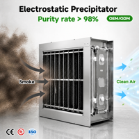 Filtre à panneaux électrostatique haute tension 220V, moteur à précipitation électrostatique, efficacité de 98%, taille personnalisée pour la cuisine des restaurants, fumée d'huile