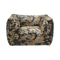 Mid- Floral Stoff Schnitts ofa Wingback Stuhl Push-Back Sessel mit Schwamm gefüllt Ein Sitz für Wohnzimmer