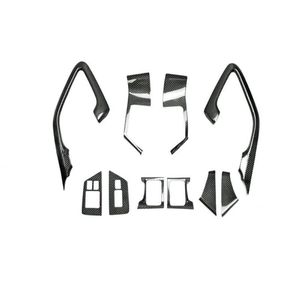 Nouvel ensemble de garnitures de poignées de porte intérieures en fibre de carbone brillante, 10 pièces, ajustement direct, avec garantie de 180 jours pour Nissan GT-R R35 2008-2016 - Product Image 1