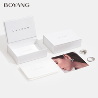 Boîtes à bijoux rectangulaires en papier recyclable style livre avec logo personnalisé Boyang pour boucles d'oreilles et pendentifs