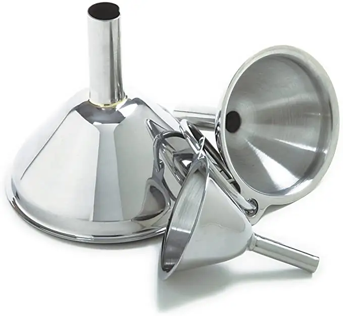 Silver Small Metal Perfume Funnel / Funnels for Filling Bottles / Stainless Steel Funnel Set