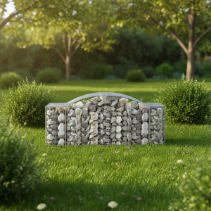 Panier gabion arqué en fer galvanisé 78,7x19,7x39,4 Ornement de jardin Décoration paysagère extérieure - Product Image 3