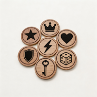 Jetons en bois ronds gravés au laser, écologiques et personnalisés, pour jeux de société éducatifs et projets DIY