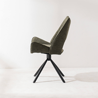 Chaise de salle à manger pivotante moderne rembourrée avec retour automatique à 360°, pieds en métal rotatifs et accoudoirs dorsaux – Vente en gros