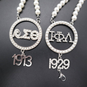 כל קבוצות אחוות יווני מכתבי פרל שרוך 1913 סיכת שרשרת - Product Image 4