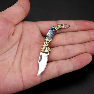 Mini cuchillo plegable, cuchillo de bolsillo, cuchillo grabado en latón, cuchillo portátil de viaje, cuchillo para llavero - Product Image 6