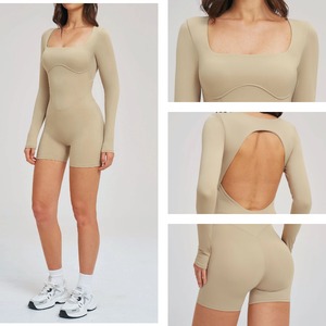ชุดจั๊มสูทออกกำลังกาย YSH <span class=keywords><strong>Nude</strong></span> Feel แบบครอสบอดี้ ดีไซน์เว้าหลังสวยงาม กระชับรูปร่าง เหมาะสำหรับฟิตเนส กีฬากลางแจ้ง วิ่ง โยคะ สำหรับผู้หญิง - Product Image 3