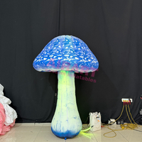 Modèle gonflable de champignon bleu, ballon gonflable personnalisé en forme de légume avec éclairage LED, champignon gonflable pour festival de musique/accessoire de scène
