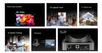 Caméra de visioconférence 4K avec zoom optique 12x, champ de vision horizontal 71 degrés, suivi IA du présentateur, PoE, USB 3.0 – Vente directe usine pour salles de réunion