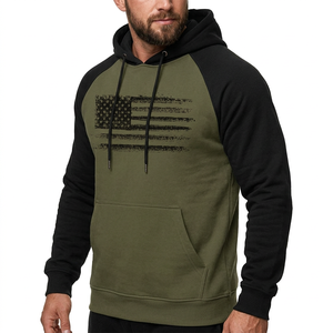 American Men's Casual Vintage 100% Cotton Custom Logo Long Sleeve Winter Hoodie Lined <b>Towel</b> Embroidery - Product Image 3