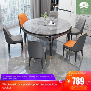 Lumière Luxe Moderne Bois Massif Rock Plate Télescopique Pliant Ménage Petit Appartement Table À Manger <span class=keywords><strong>Induction</strong></span> Meubles De Maison - Product Image 2