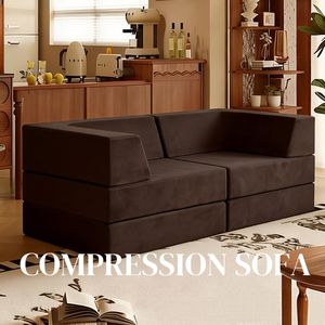 Sofá Cama Plegable de Tela con Espuma Viscoelástica Modular, Compresión al Vacío, Esponja de Lujo 2 en 1, Sofá Comprimido Tipo Burbuja para Sala de Estar - Product Image 4