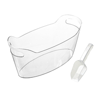 Seau à glace en plastique PET transparent pour bar à domicile, refroidisseur à vin, écologique et portable, qualité alimentaire, style américain