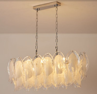Nueva Lámpara de Pared Minimalista con Marco de Hierro y Cristal Blanco Murano, Estilo Nube, con Halógeno, para Dormitorio o Pasillo