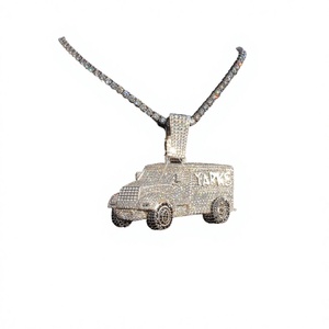 TISHYA DIAMOND Fine Jewelry Rapper Men Custom Made <b>Charms</b> Hip Hop Car Iced 925 <b>Silver</b> Plated Moissanite Brilliant Cut Pendant - Product Image 3