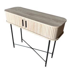 Table <span class=keywords><strong>console</strong></span> moderne en <span class=keywords><strong>bois</strong></span> <span class=keywords><strong>et</strong></span> <span class=keywords><strong>fer</strong></span> pour l'entrée de la maison pour le salon, le hall, l'atelier avec bureau d'ordinateur de style panneau - Product Image 1