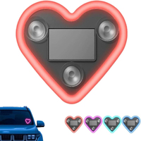 Kabellose Solarbetriebene Auto-Dreiecksfenster-Beleuchtung Herzförmige Neon-Vibrations-Lumineszenz Pink/Rot/Blau/Eisblau
