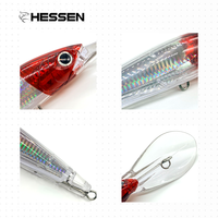 Leurre crankbait en PVC Hessen OEM pour eau salée, 75g 180mm, plongée profonde, ailettes longues, yeux 3D, type minnow, pour bar et brochet