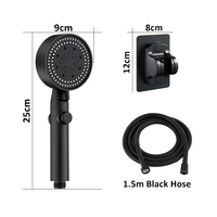 Meilleure Vente Pommeau de Douche Économiseur d'Eau Haute Pression à Cinq Modes avec Bouton d'Arrêt Instantané et Flexible de Douche