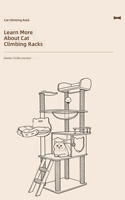 Arbre à chat multi-niveaux tout-en-un avec capsule spatiale extra-large - Condo pour chat, hamac, échelle, plateforme et poteaux à gratter en sisal