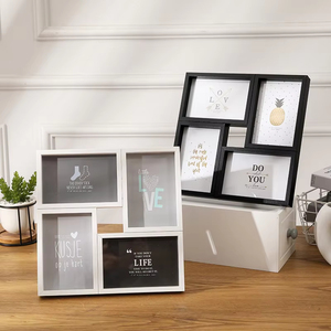 Factory Wholesale Wooden Family Wall <b>Mounting</b> Multi 4 Collage Photo <b>Frames</b> Wooden Collage Picture <b>Frame</b> - Product Image 4