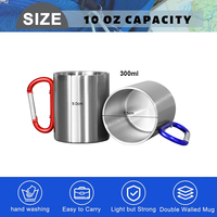 Vente en gros de tasse de camping de sublimation de 300ml tasse en acier inoxydable avec poignée tasse de camping à café réutilisable personnalisée avec logo