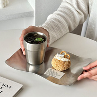 Assiettes rectangulaires en acier inoxydable 316 de style coréen, design unique, assiette à dîner incassable pour restaurant