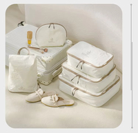 Ensemble de rangement de voyage portable personnalisé de 5 pièces sac de lavage cubes d'emballage de compression pour l'organisation des vêtements