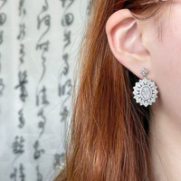 Boucles d'oreilles de luxe en platine Pt950 avec diamants de laboratoire taille poire et ovale, certifiées IGI, 2,449 ct, pierres latérales