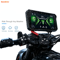 Bestsonic Pantalla Táctil IPS de 5 Pulgadas para Motocicleta, Reproductor de Navegación Carplay, Resistente al Agua IP67, Reproducción de Música por Bluetooth, Liberación Rápida