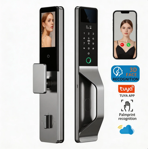 Dernier modèle de serrure de porte intelligente électrique biométrique à reconnaissance faciale et empreintes digitales, <span class=keywords><strong>interphone</strong></span> WiFi Tuya <span class=keywords><strong>pour</strong></span> portail et portes en bois - Product Image 1