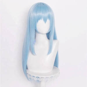 Perruque synthétique de cosplay d'anime Rimuru Tempest de 70 cm de long, droite, bleue, en gros, de la série That Time I Got Reincarnated As a <span class=keywords><strong>Slime</strong></span> - Product Image 3