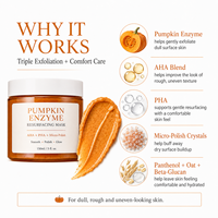 Crème exfoliante pour le visage à l'enzyme de citrouille, masque resurfaçant avec AHA PHA pour éclaircir et hydrater la peau