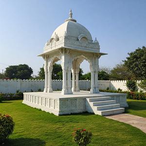 Hand Carved Farmhouse Style Marble Gazebo-Eco-Friendly & Durable Outdoor Garden Structure <b>for</b> Hotels Courtyards Lakes Parks - Product Image 3