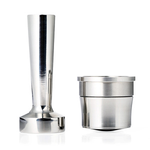 1Pod 1Tamper Set Capsule de café réutilisable avec Tamper Filtre à dosette de café en acier inoxydable rechargeable Durable Espresso Pod pour <span class=keywords><strong>ILLY</strong></span> - Product Image 1
