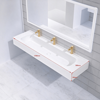 Lavabo mural moderne en acrylique à surface solide multi-vasques pour écoles maternelles, écoles et toilettes publiques