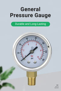 50 अच्छी गुणवत्ता अनुकूलित 50 मिमी वायु दबाव गेज psi इकाई पैमाने प्रदर्शन दबाव गेज परीक्षण उपकरण - Product Image 6