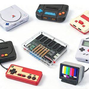 Adaptateur Commutateur Rétro Scart RGB/<span class=keywords><strong>SVHS</strong></span>/AV, Manuel 5 en 2 Automatique 7 Entrées, 1 Sortie, Distributeur Vidéo, Convertisseur, Boîtier Acrylique - Product Image 1