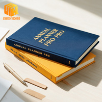 Agenda annuel personnalisé avec reliure cousue, couverture gaufrée laminée, dos doré, pour bureau professionnel