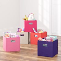Paquete de 2 Cajas de Almacenamiento Plegables en Forma de Cubo, Organizador Decorativo Plegable para Estantes, Armarios, Ropa Debajo de la Cama o Juguetes para Niños