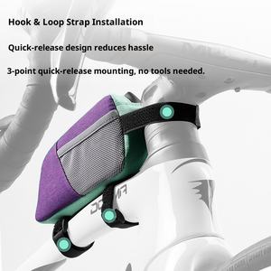 Sac de cadre de vélo vintage à blocs de couleur, imperméable, avec sangle réglable, pour cadre supérieur, pour vélo de montagne, vélo de route, rangement pour le cyclisme, grand format - Product Image 4