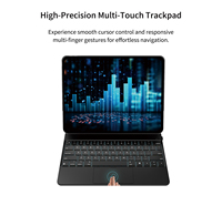 Funda con Teclado Magnético para iPad Pro 12.9 de 5.ª Generación, con Panel Táctil, Retroiluminación LED Inalámbrica de 3 Niveles